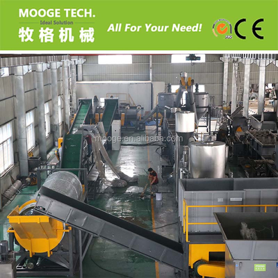 Inverter Plastic Washing Recycling Machine , 12-14mm PET Flakes Hot Washing Machine