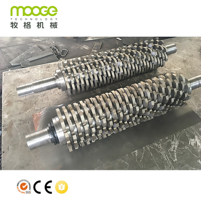 Waste Plastic Auxiliary Machinery PP PE Double Shaft Shredder Machine